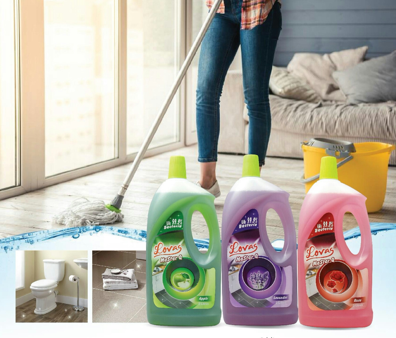 Plant-based LOVAS Antibac Floor Cleaner Liquid Detergent Effective for Dirt / Grease / Stains Remove