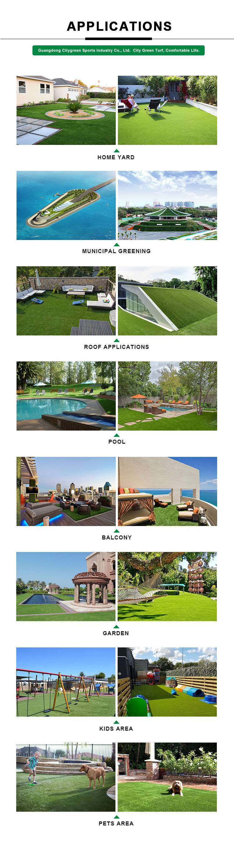 CGT wholesale C shape professional artificial grass for landscaping and garden