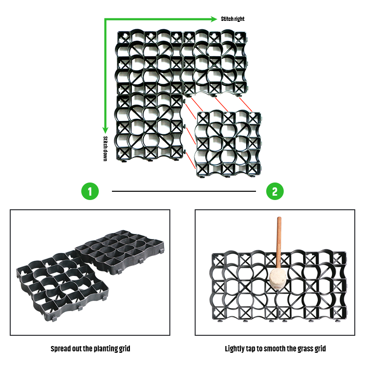 new model  environmental plastic horse paddock grid  horse lawn grid  ground reinforcement grid for racecourse