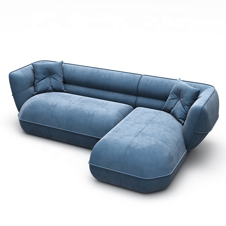 African retro modern sofa design blue fabric sofa set furniture