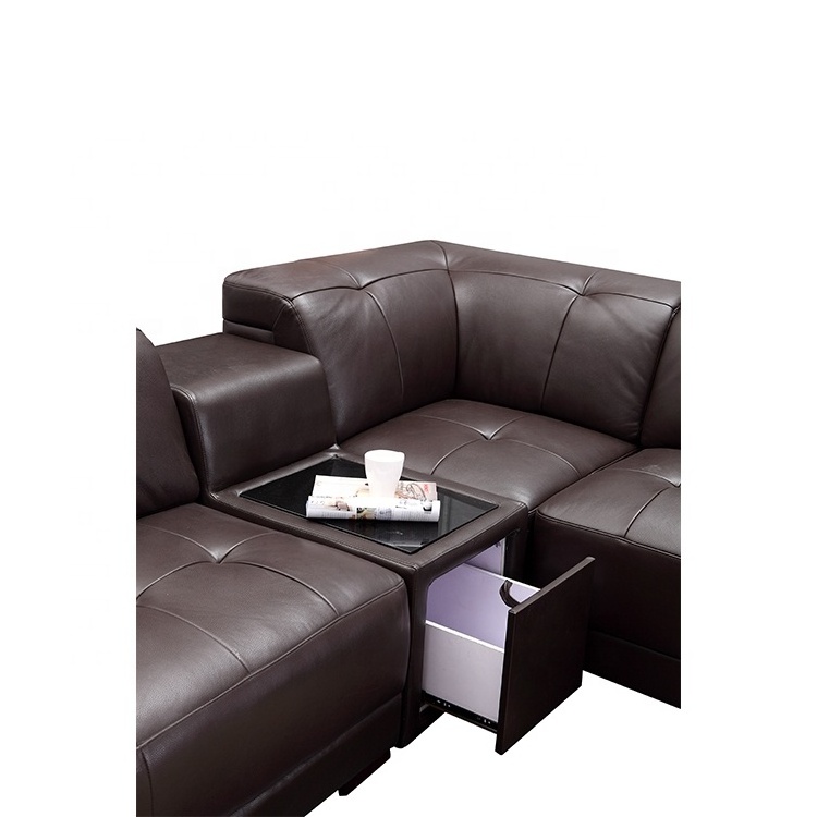 Brown furniture sectional sofa set italian european decoro leather sofas recliner sale