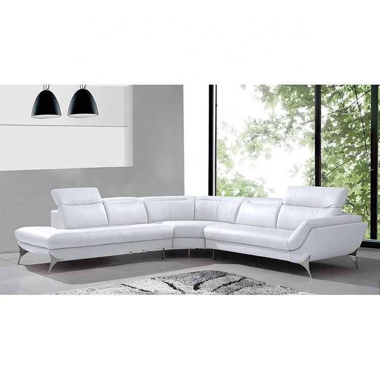 German apartment type L shape sectional sofas faux leather sofa