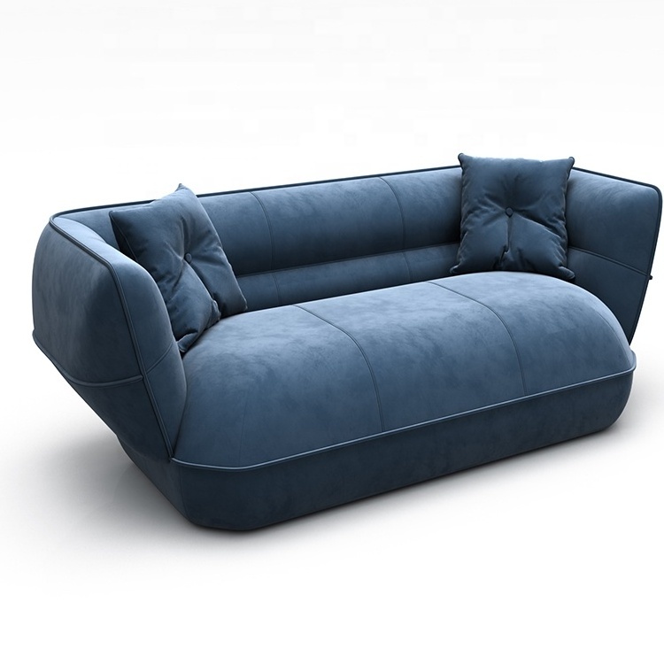 African retro modern sofa design blue fabric sofa set furniture