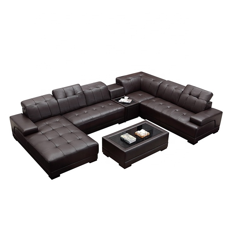 Brown furniture sectional sofa set italian european decoro leather sofas recliner sale