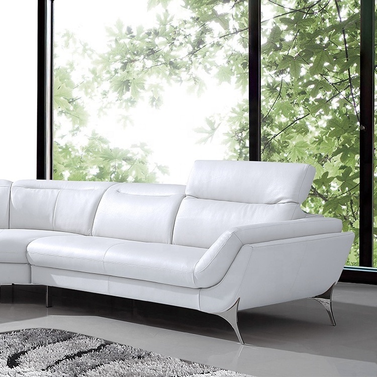 German apartment type L shape sectional sofas faux leather sofa