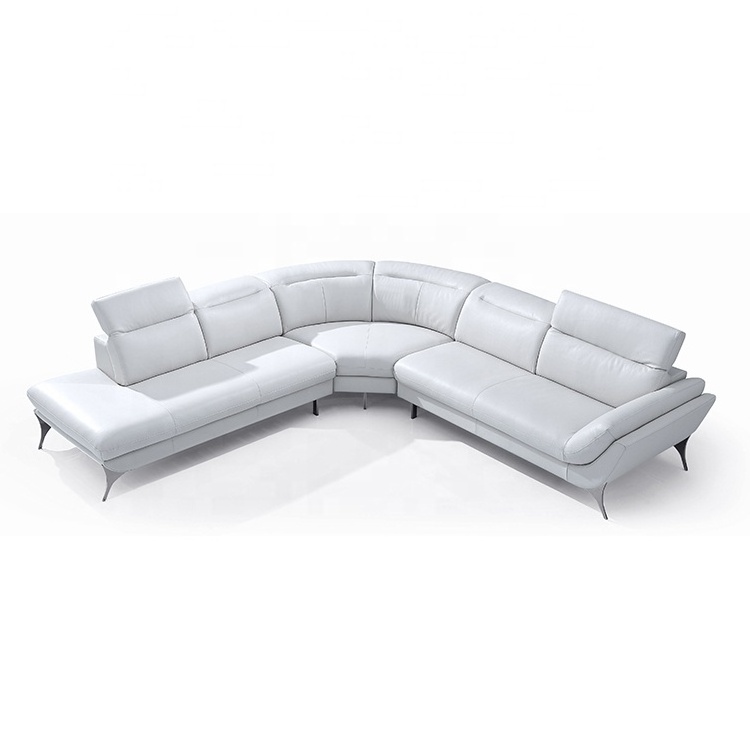 German apartment type L shape sectional sofas faux leather sofa