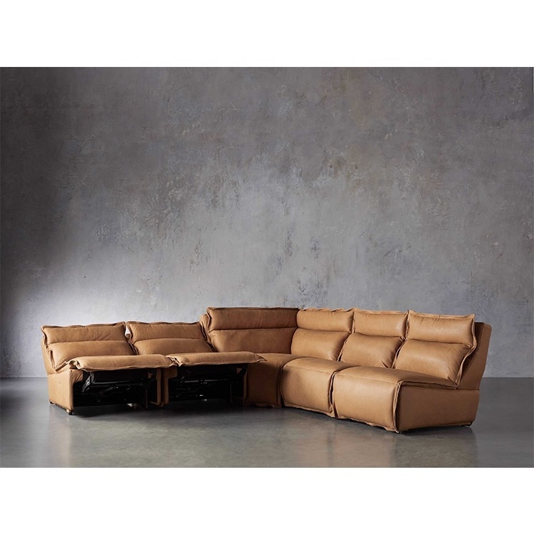 Tan furniture classic sofa wood and leather sectional curved living room sofas power recliner set italian leather recliner sofa