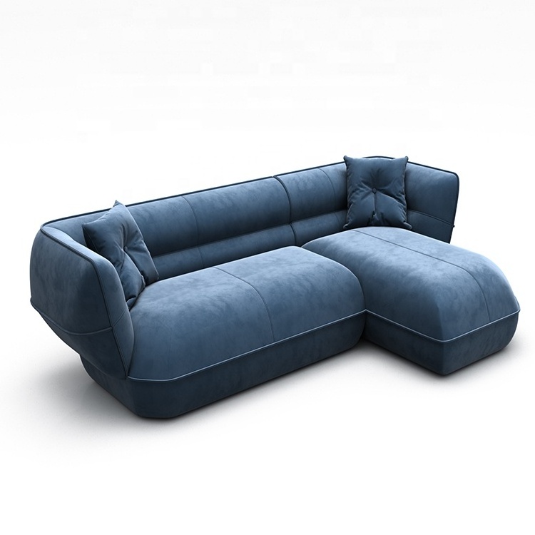 African retro modern sofa design blue fabric sofa set furniture