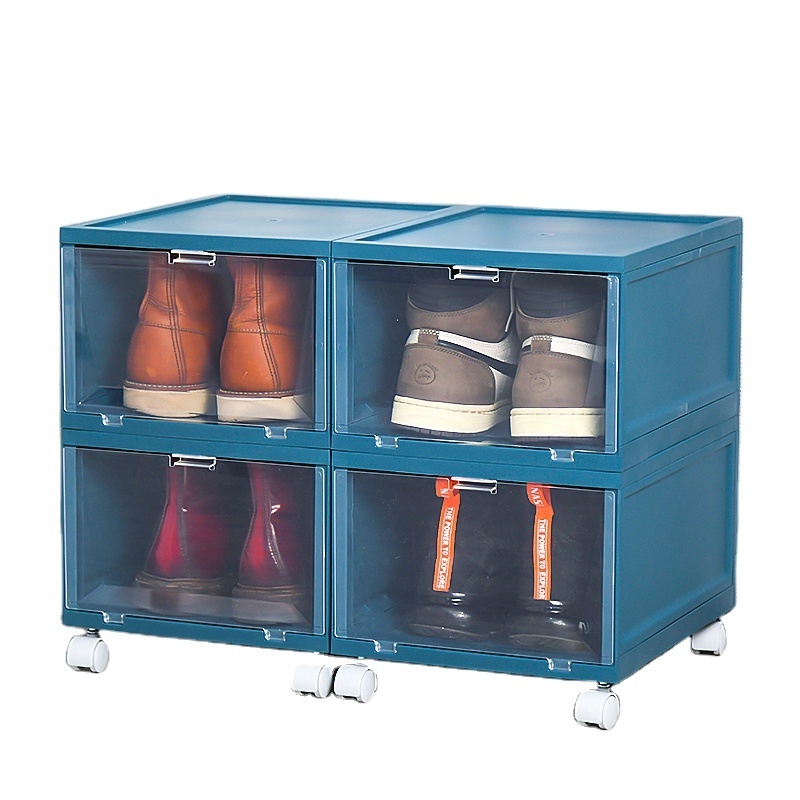 Citylife High Quality Household Transparent Custom Logo Stackable Sneaker Shoe Storage Cabinet Organizer Boxes Plastic Drawer