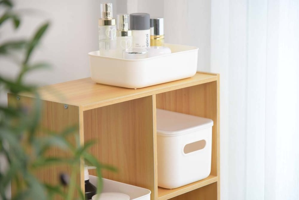 Citylife Storage Bin Plastic Drawer Divider Bathroom Kitchen Organizer Expandable Desk Closet White plastic desk organizer