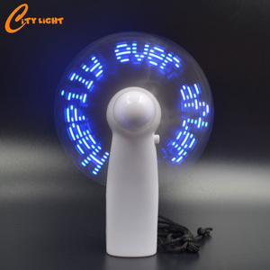 Flashing Logo USB LED Programmable LED Message Handheld promotional fan