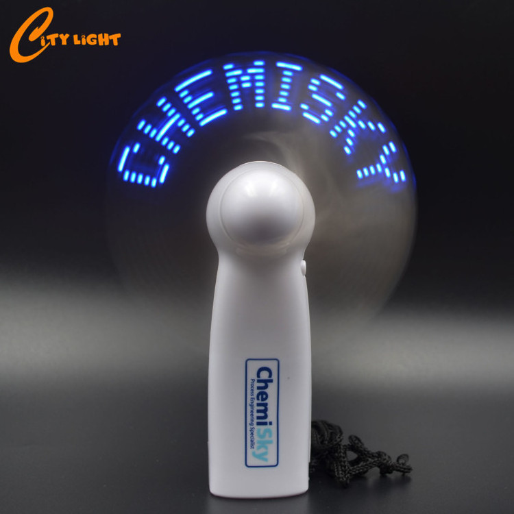 2019 wholesale customized logo cooling message led hand fan