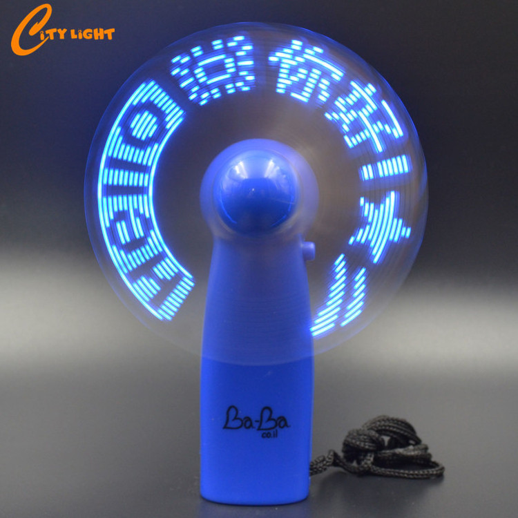 2019 wholesale customized logo cooling message led hand fan