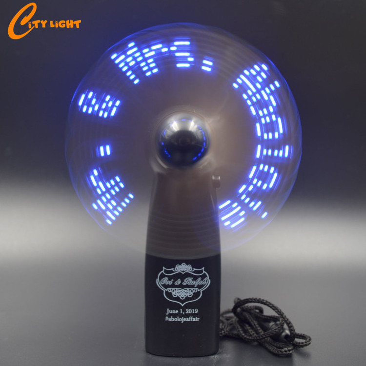 2019 wholesale customized logo cooling message led hand fan