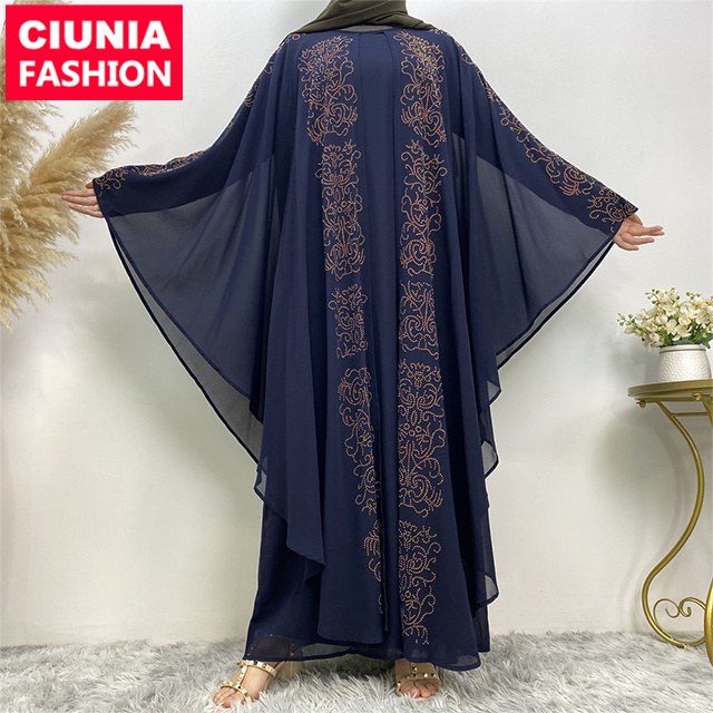 6369# Elegant Chiffon Prom Dubai Kaftan Bead Muslim Modern Women Long Dress