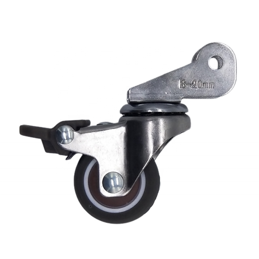 2024 Smooth Rotation Outdoor Small TPE Furniture Moving Caster Wheels With Brake