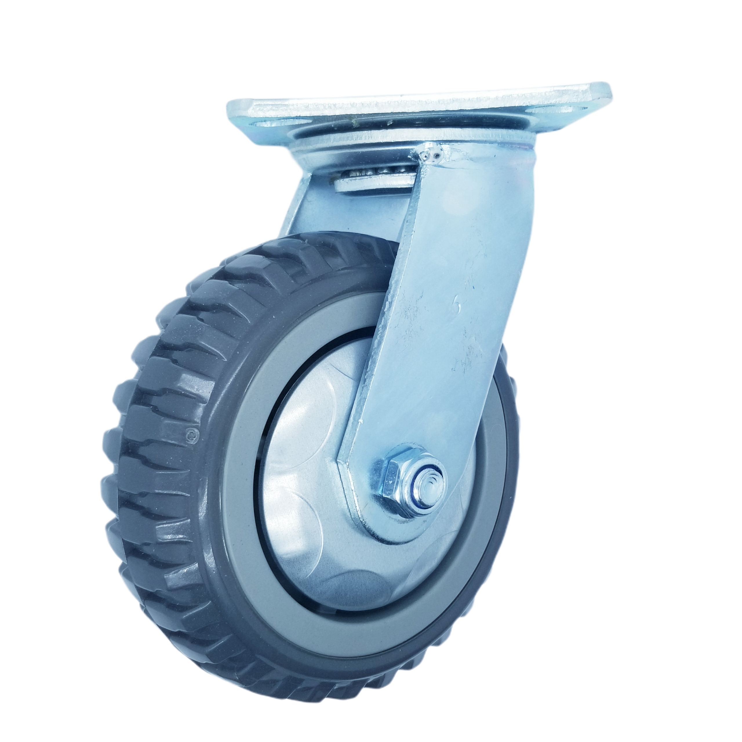 2024 High quality and load-bearing blue load 430kg 8-inch PVC PU material heavy-duty rotary casters