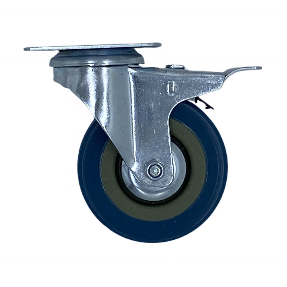 2024 High quality factory handcart 270KG 4-inch flat oriented PU rotary industrial casters