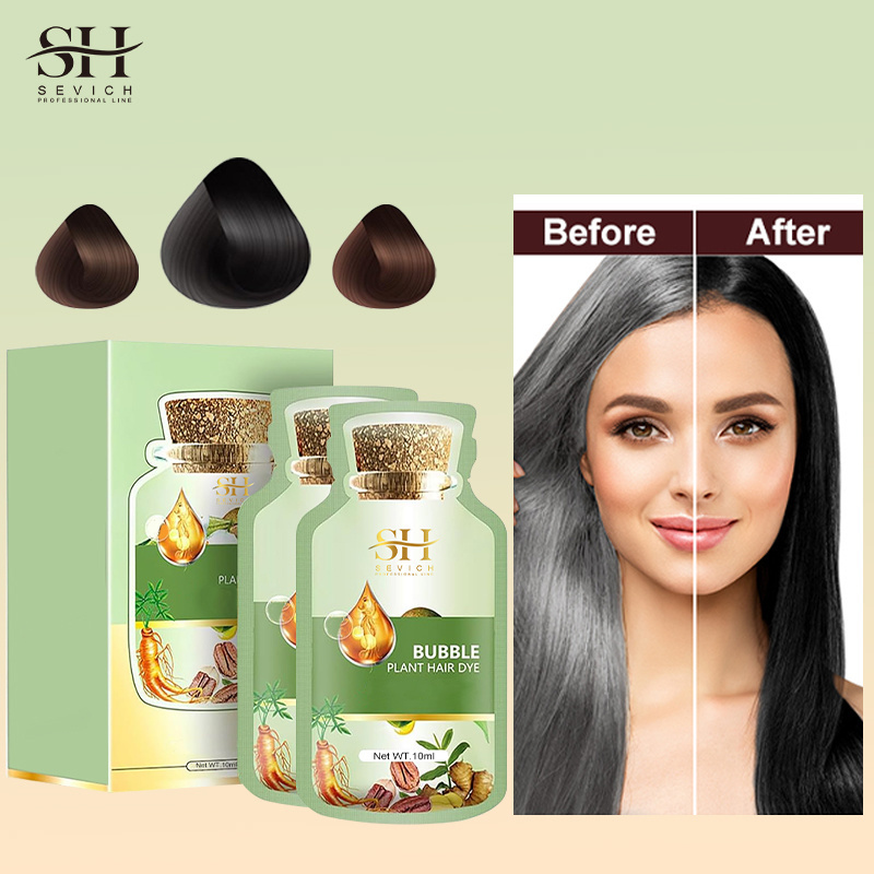 Fast Hair Dye Cream Bubble Black Hair Shampoo No Dark Skin Ammonia Free No Ppd No Scalp Factory Wholesale Supplier OEM