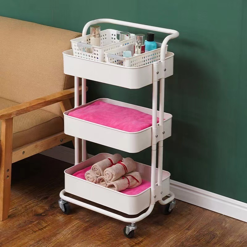 Small cart shelving baby supplies multilevel kitchen hand storage toilet removable wheeled snack shelving