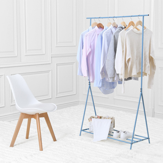 BOGER home simple metal wire sturdy and durable clothes rack with floor shelf coat hanger standing clothes stand rack