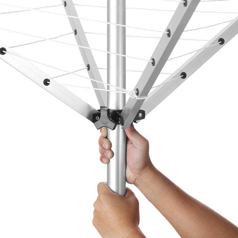 Outdoor umbrella drying rack, backyard folding clothesline, home hangers to space save hangers