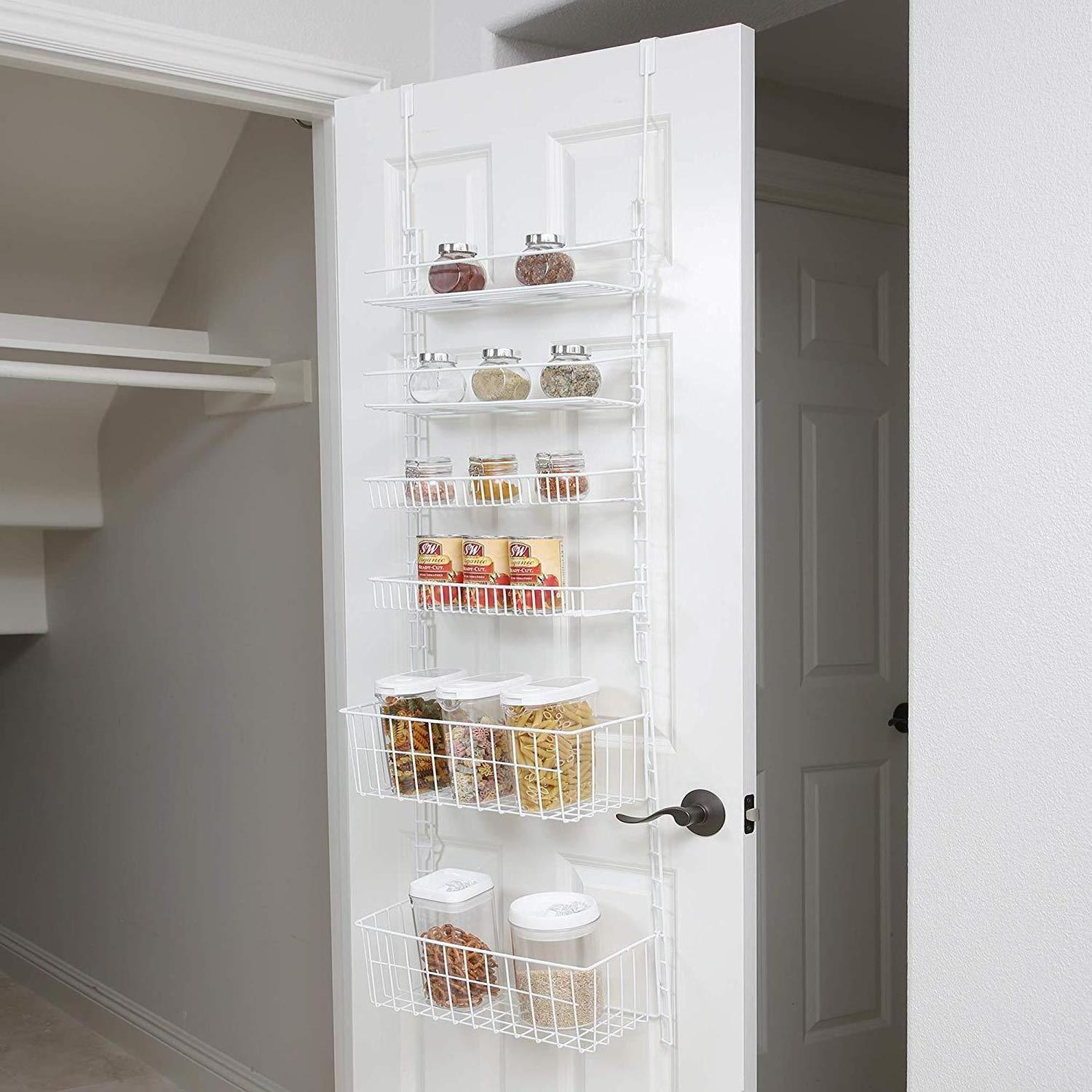 Multifunctional Kitchen Spice Racks 6 Tier Over The Door Storage Shelf Hanging Cabinet Metal Pantry Rack Organizer