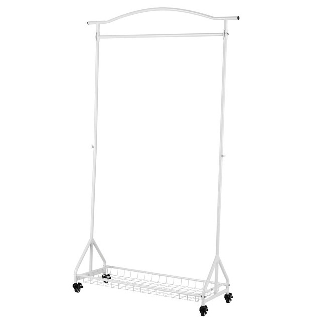 White Rollers Clothes Rack Household Clothes Shelf Drying Coat Rack Stand Clothes Drying Rack With Roller Tires