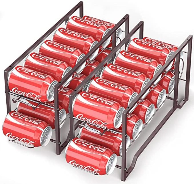 Soda Can Beverage Dispenser Rack Stackable Can Storage Organizer for pantry or Refrigerator- Dispenser