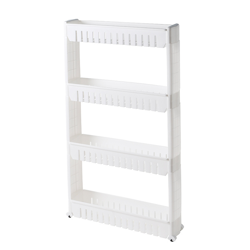 4 tiers Slim Slide Out Storage Tower Rack Mesh Rolling Organization Serving Cart Shelf for Narrow Spaces Gap Storage Rack