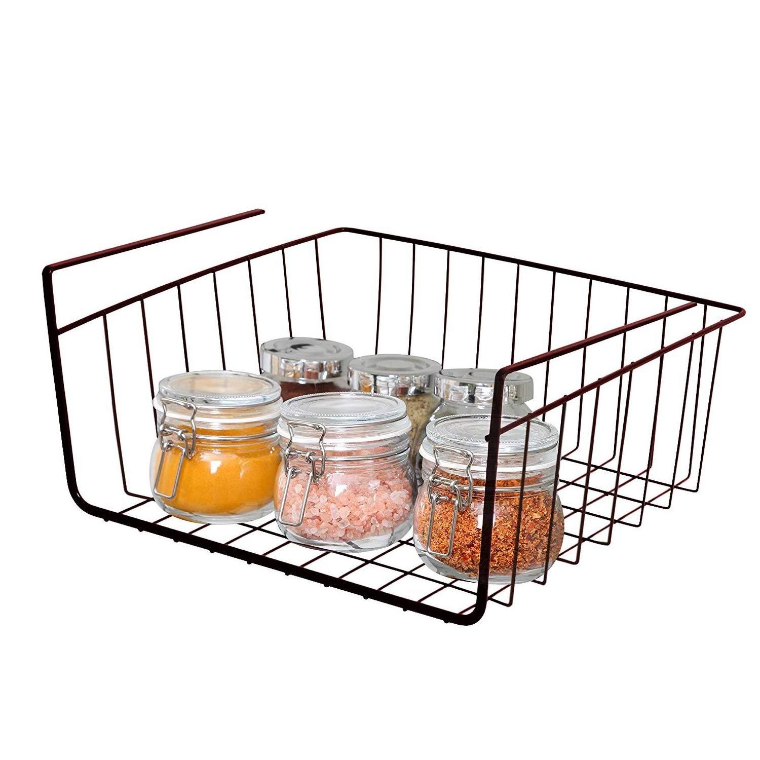 The Smart Design Kitchen Under Shelf Iron Wire Storage Basket