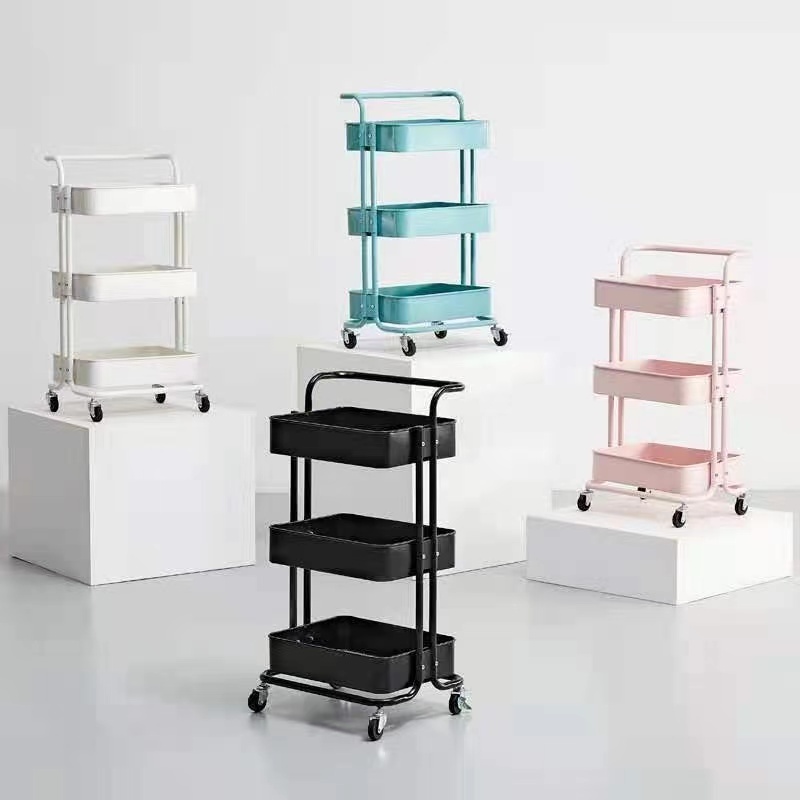 Small cart shelving baby supplies multilevel kitchen hand storage toilet removable wheeled snack shelving