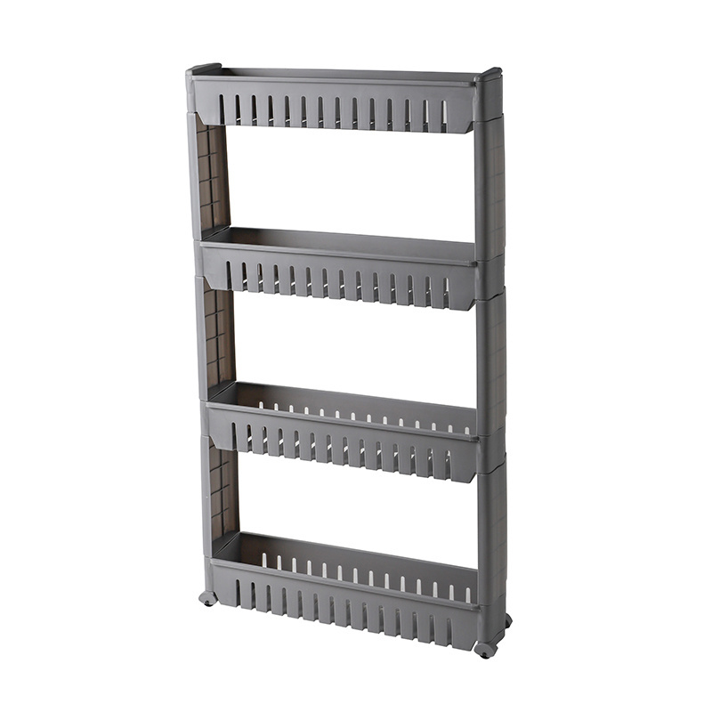 4 tiers Slim Slide Out Storage Tower Rack Mesh Rolling Organization Serving Cart Shelf for Narrow Spaces Gap Storage Rack