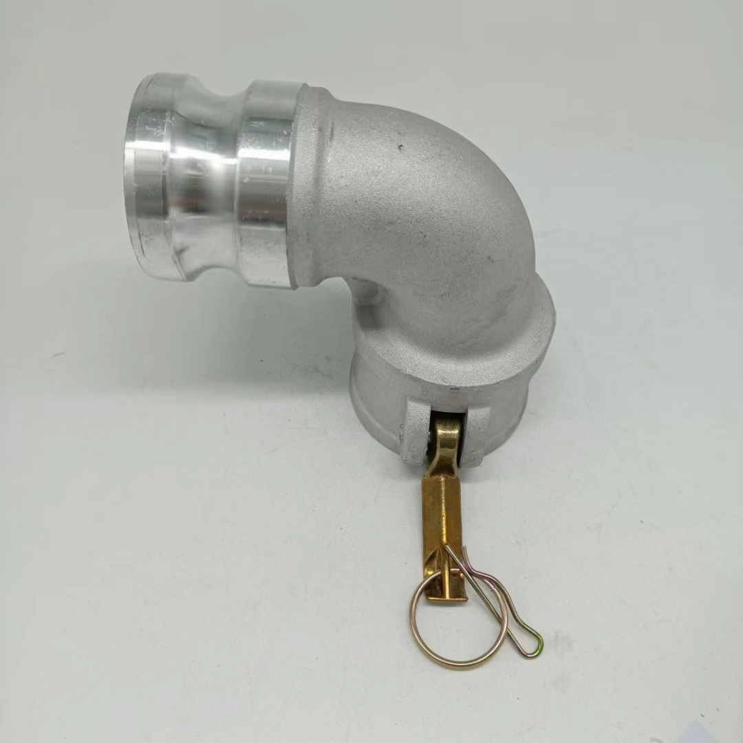 Pipe fitting camlock quick coupling type DA 90 degree