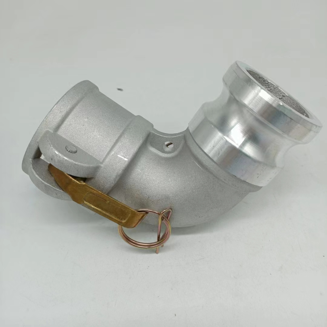 Pipe fitting camlock quick coupling type DA 90 degree