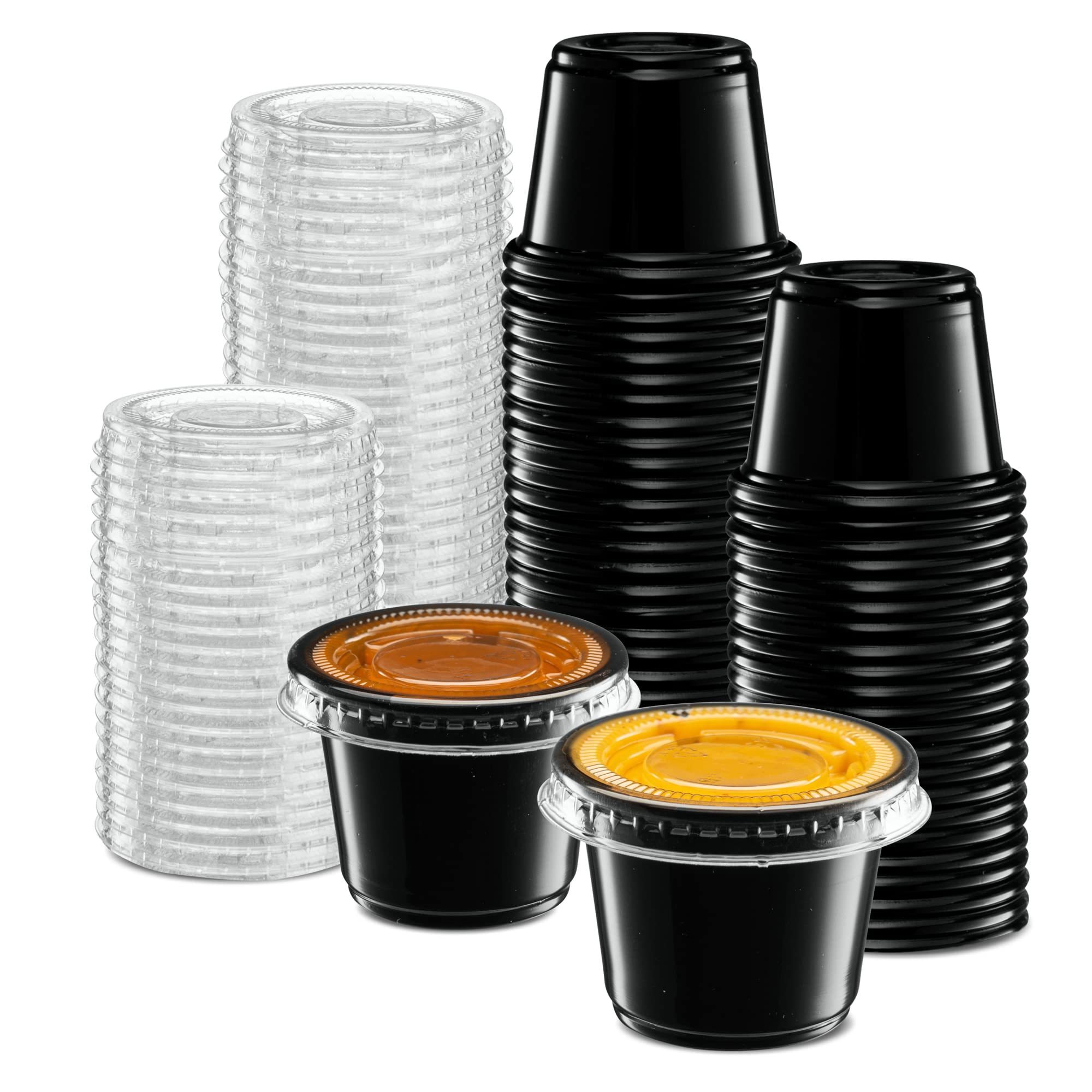 Disposable pp sauce cup with lid small plastic containers 0.5oz 0.75oz 1oz 1.25oz 1.5oz 2oz