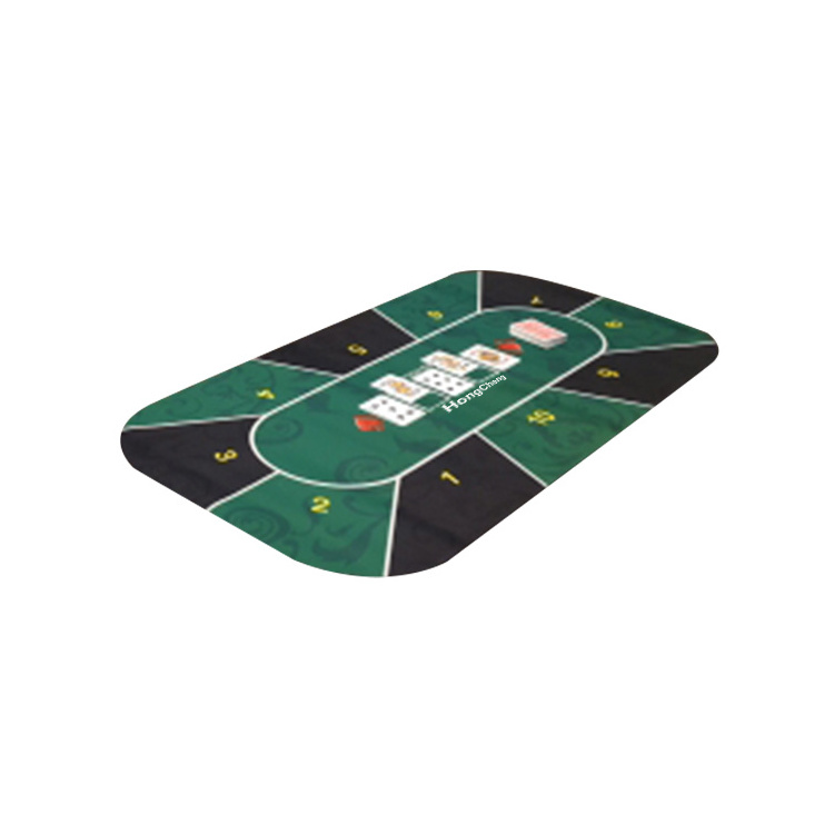 180*90*0.2cm natural rubber bottom polyester texas hold'em poker set mats