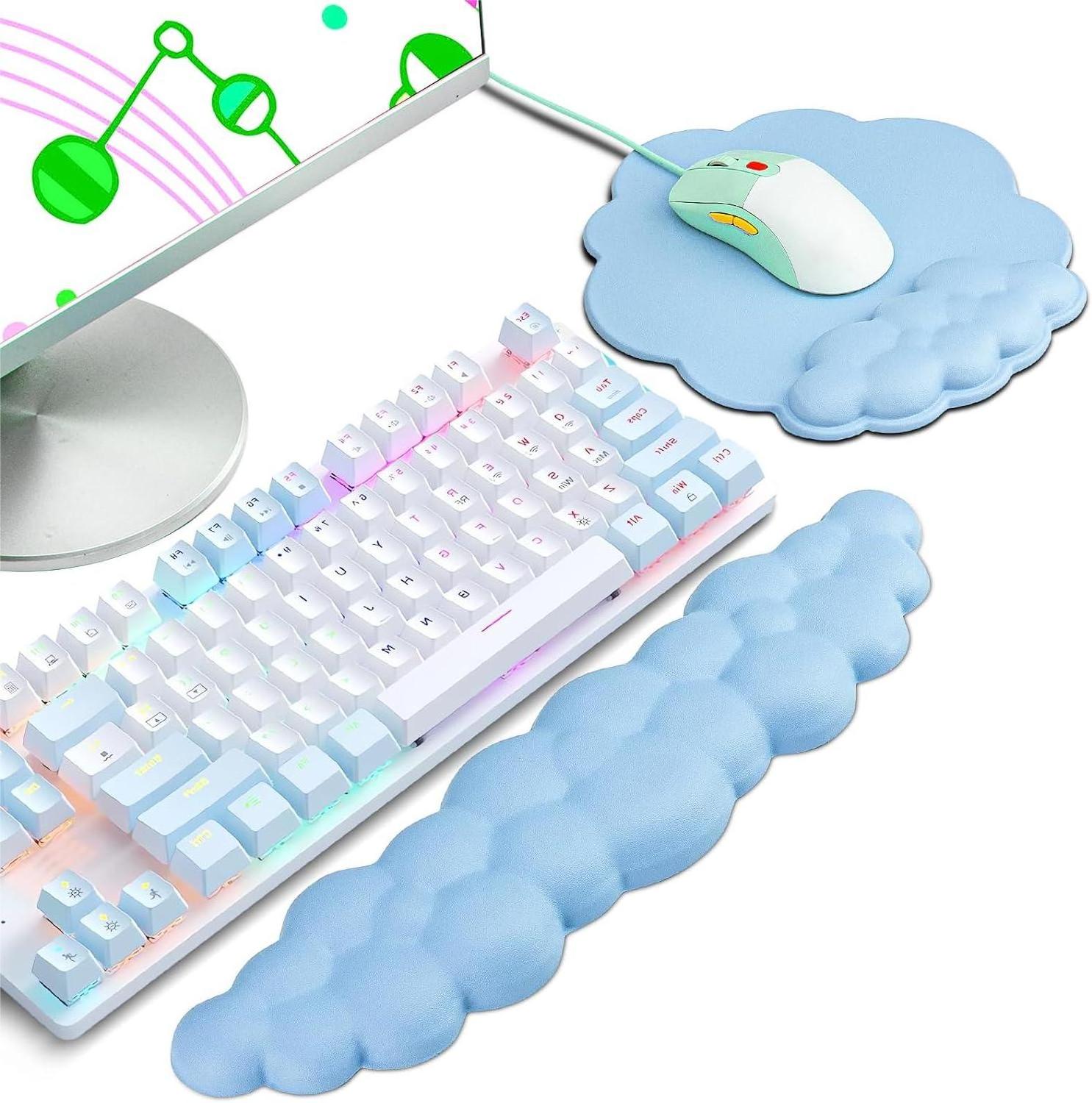 Keyboard Wrist Rest gel mouse pad , Cloud Mouse Pad with Wrist Rest, Ergonomic Mouse Pad with Wrist Support