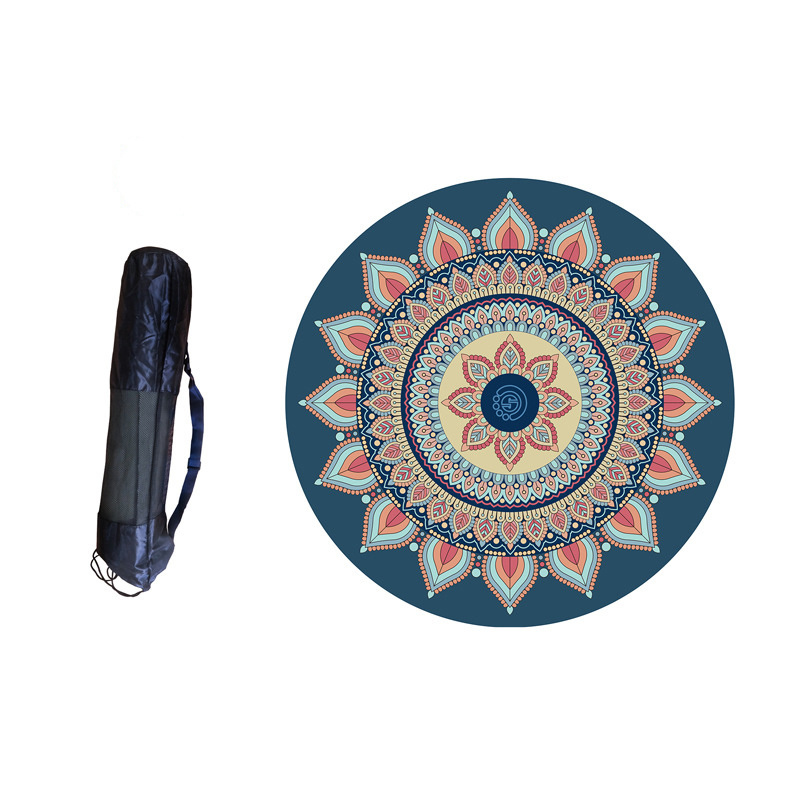 Natural Yogamat Organic Non Slip  OEM Film ROHS Color Package Material Pieces Origin Round Rubber Yoga Mat