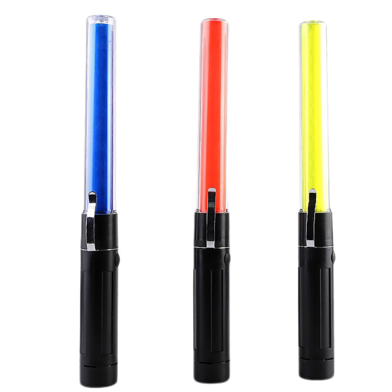 OEM Source Factory New Safety ABS Material Red Blue Hand Held Traffic Signal Baton Wand Light