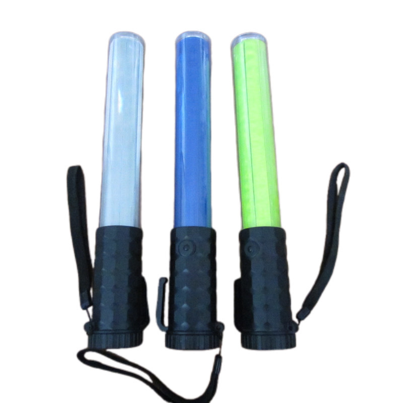 OEM Source Factory New Safety ABS Material Red Blue Hand Held Traffic Signal Baton Wand Light