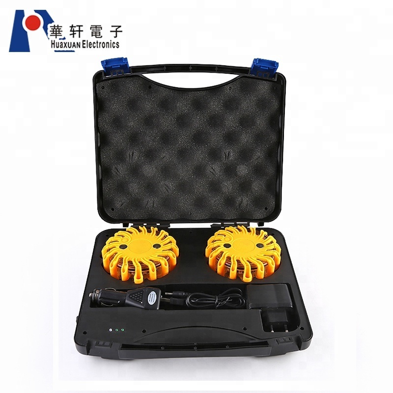 Source Factory LED Road Flares Kit Flashing Warning Light Emergency Disc Beacon Roadside Flare Safety Light