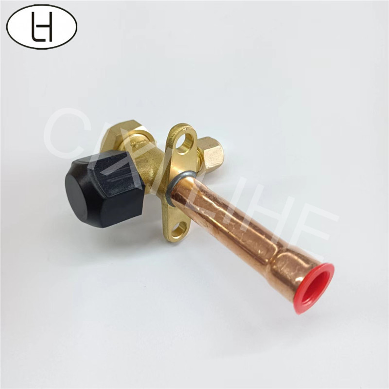 High pressure 1/4 split valve for air conditioner parts refrigerant charging valve AC copper straight valve