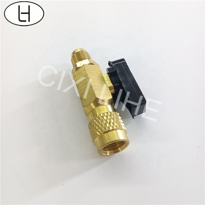 Air Refrigeration Charging Adapter Hoses Brass R410A Valve Mayitr HVAC Tools Gauges 3 Color Straight Ball Valves