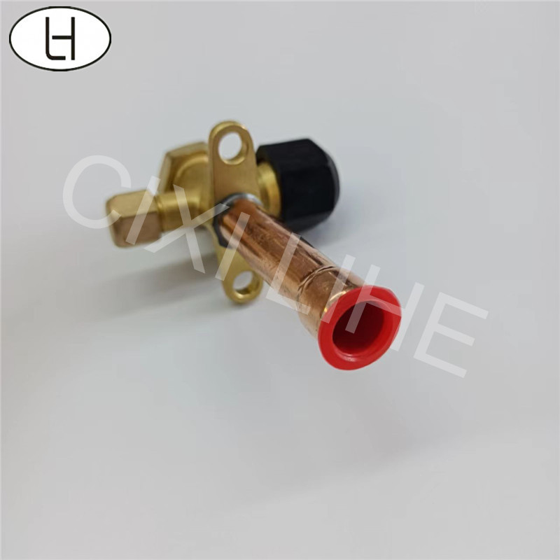 High pressure 1/4 split valve for air conditioner parts refrigerant charging valve AC copper straight valve