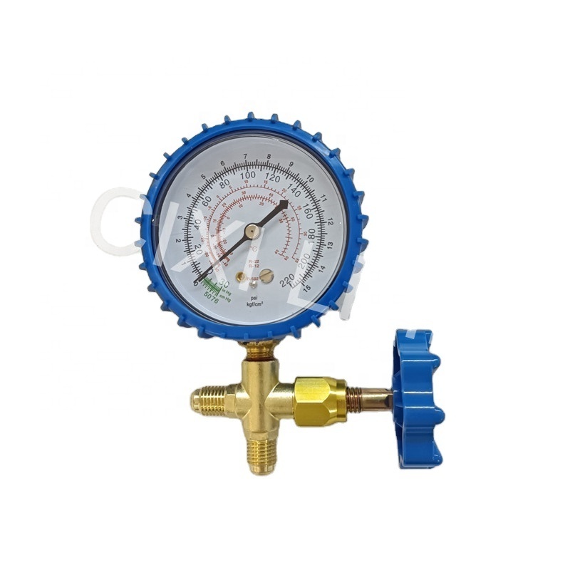 High Precision Air Conditioning Pressure Gauge Refrigeration Tool Parts ac Single Manifold Pressure Gauge