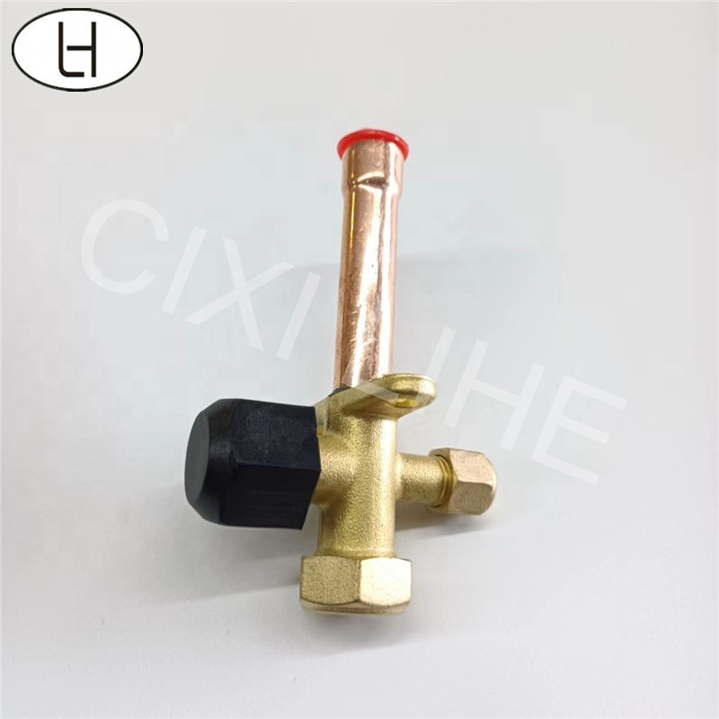 High pressure 1/4 split valve for air conditioner parts refrigerant charging valve AC copper straight valve