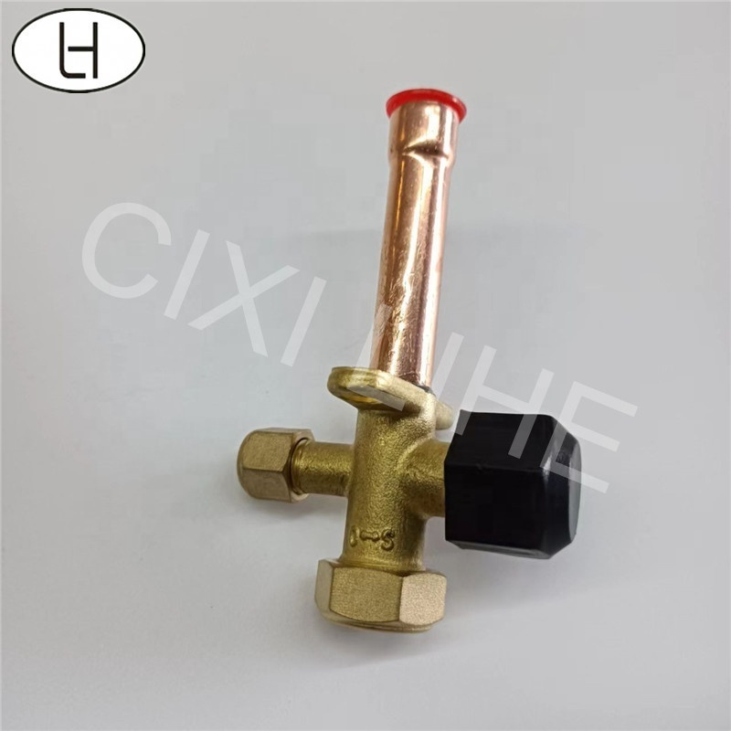 High pressure 1/4 split valve for air conditioner parts refrigerant charging valve AC copper straight valve