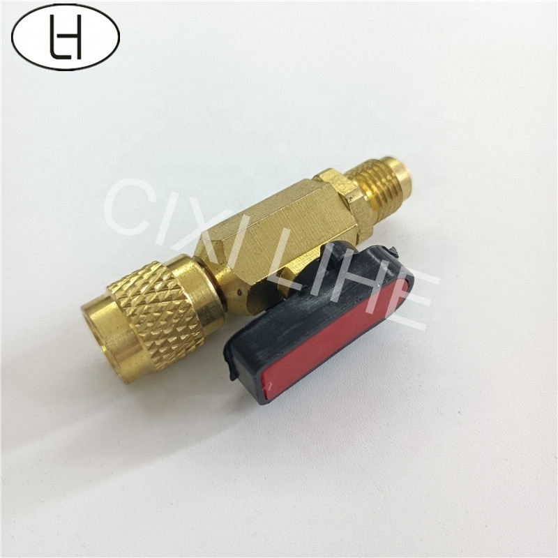 Air Refrigeration Charging Adapter Hoses Brass R410A Valve Mayitr HVAC Tools Gauges 3 Color Straight Ball Valves