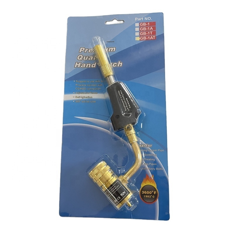 GB-1AT Single tube flame Self-ignition Mapp Gas Welding hand Torch with 1.5M hose HVAC Brass Hand Torch with hose